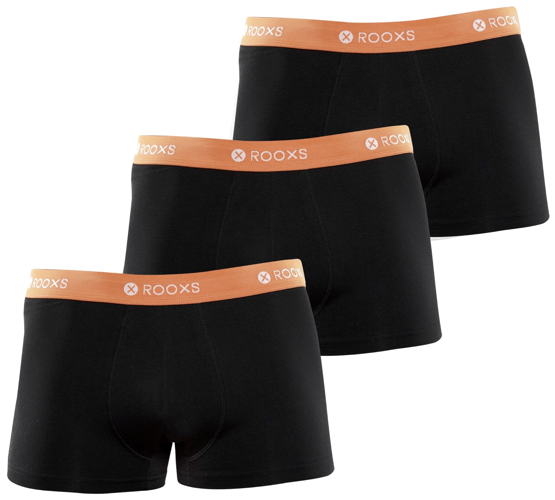 Boxershorts aus weicher Baumwolle - S / schwarz - orange