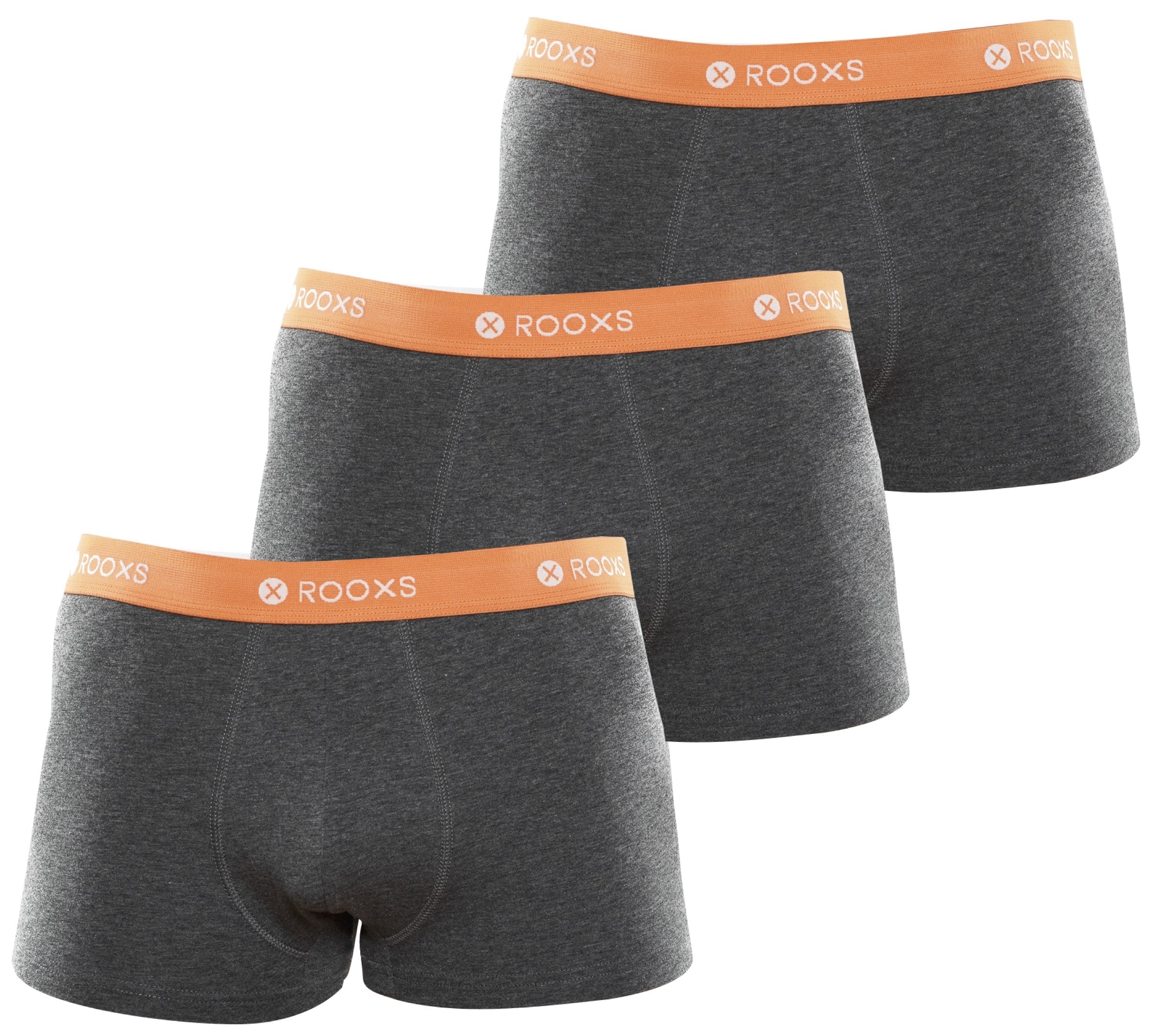 Boxershorts aus weicher Baumwolle - M / grau - orange