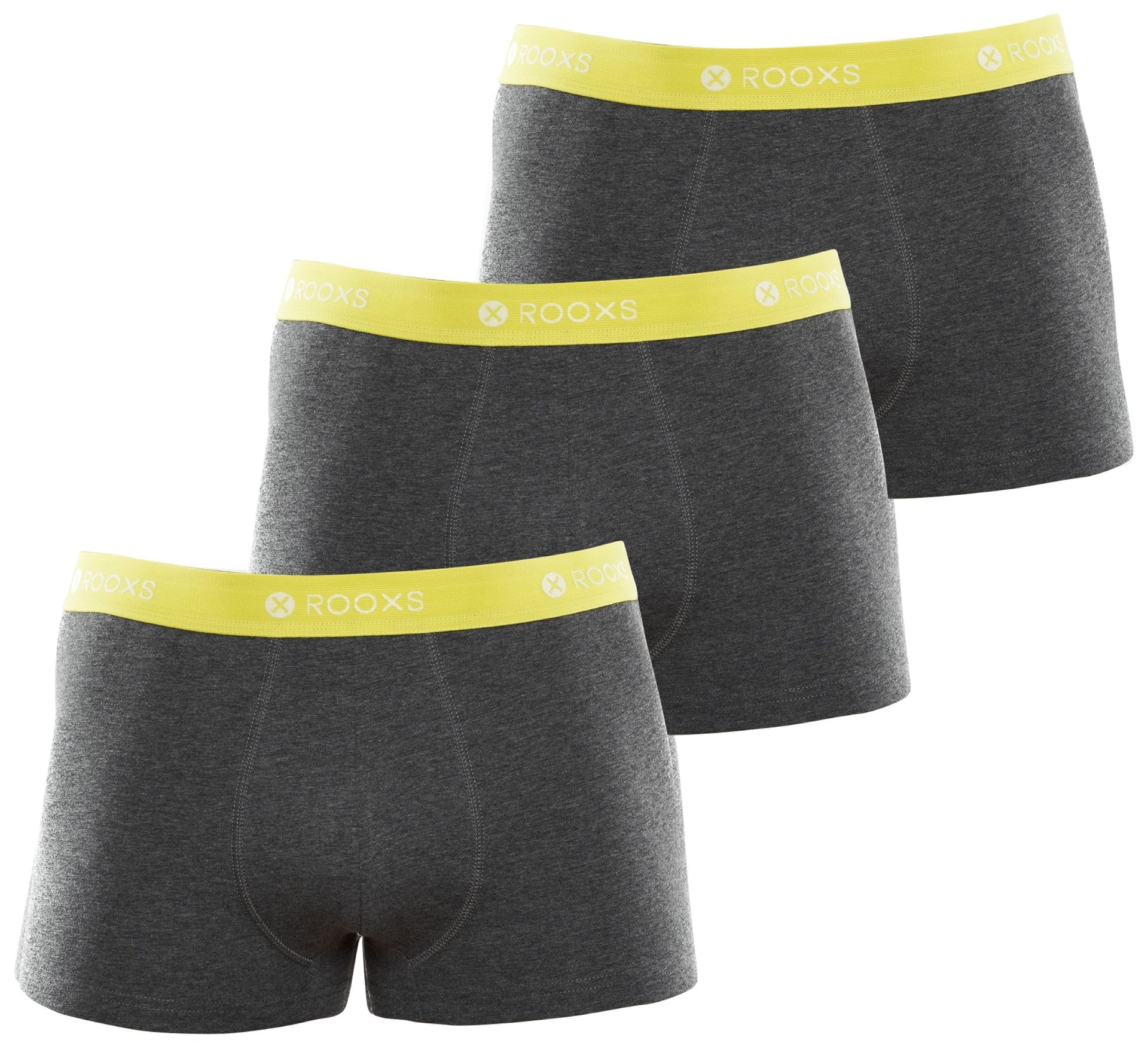 Boxershorts aus weicher Baumwolle - L / grau - gelb