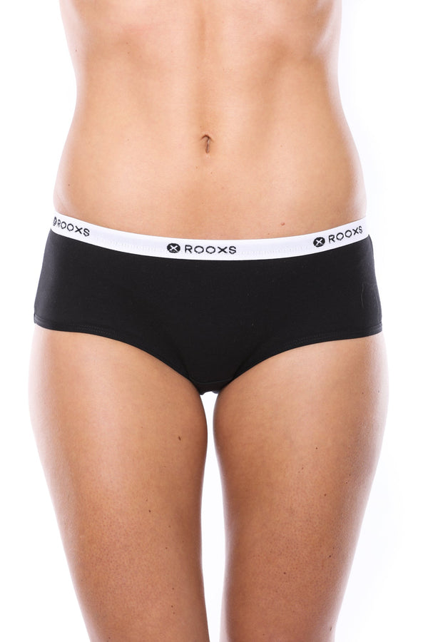 Rooxs Hipster Pantie Damen Frauen Unterwäsche Unterhosen Slip Baumwolle Schwarz Weiß Grau