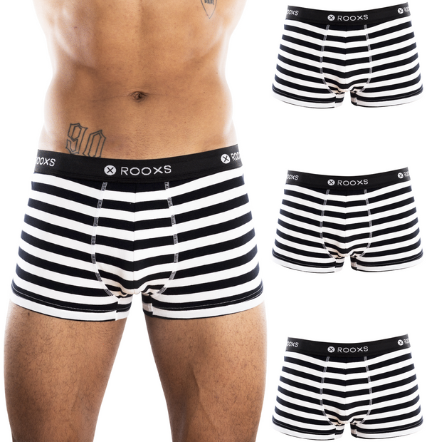 Rooxs Gestreifte Boxershorts Herren (3er Pack) Unterhosen Männer