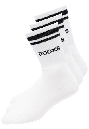 Retro Socken Herren & Damen (3x Paar) Tennissocken weiß