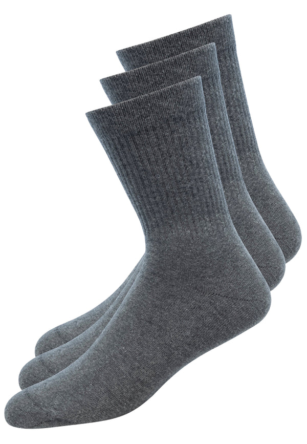 Retro Socken Herren & Damen (3x Paar) Tennissocken grau 