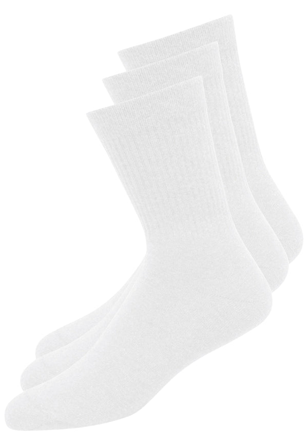 Retro Socken Herren & Damen (3x Paar) Tennissocken weiß weiss