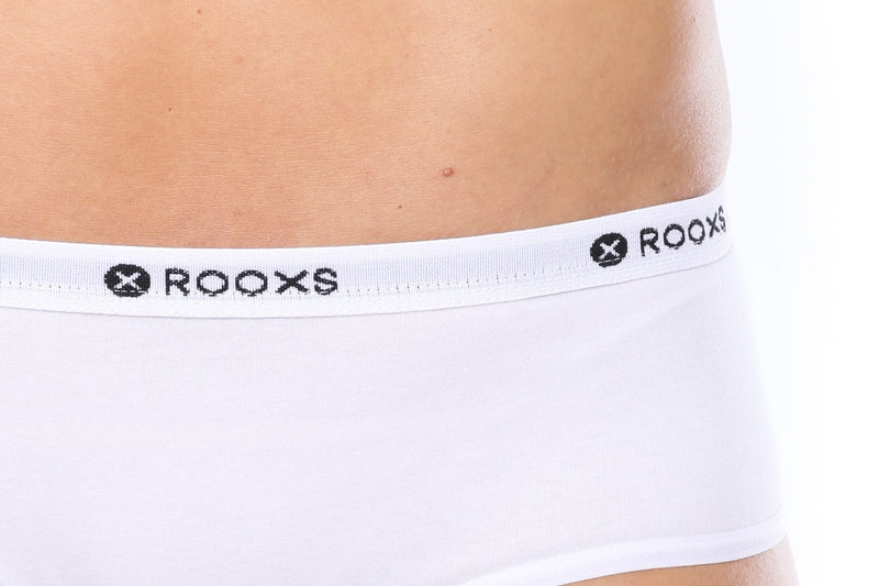 Rooxs Hipster Pantie Damen Frauen Unterwäsche Unterhosen Slip Baumwolle Weiß