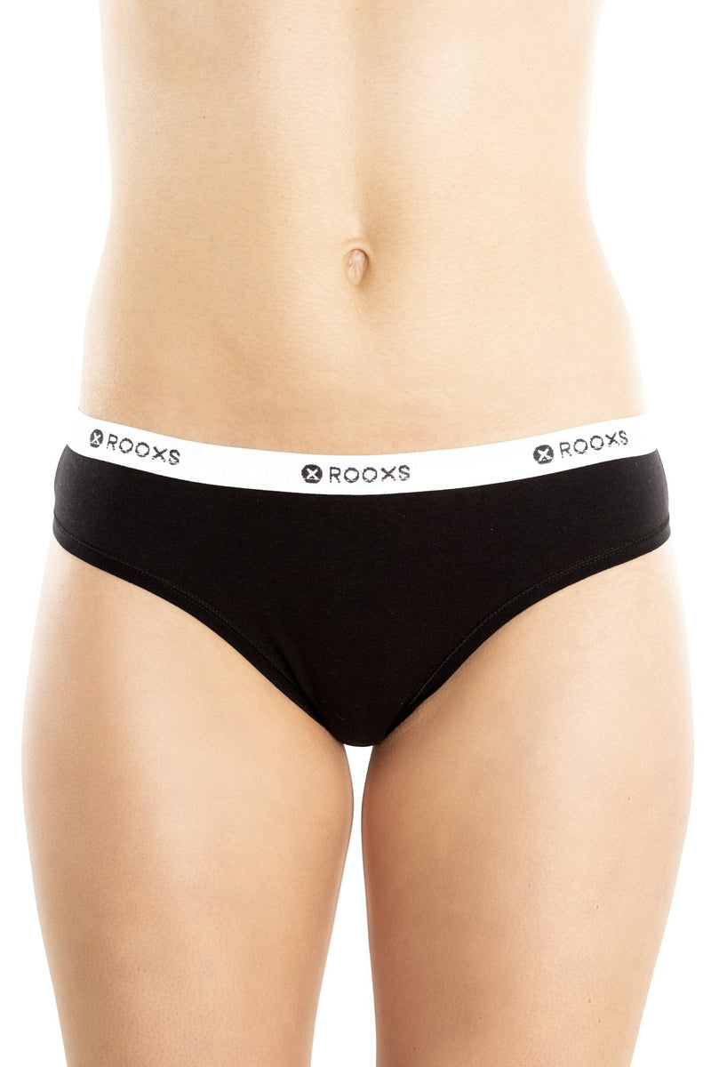 Rooxs String Tanga Damen Frauen Unterwäsche Unterhosen Slip Baumwolle Schwarz Weiß Grau