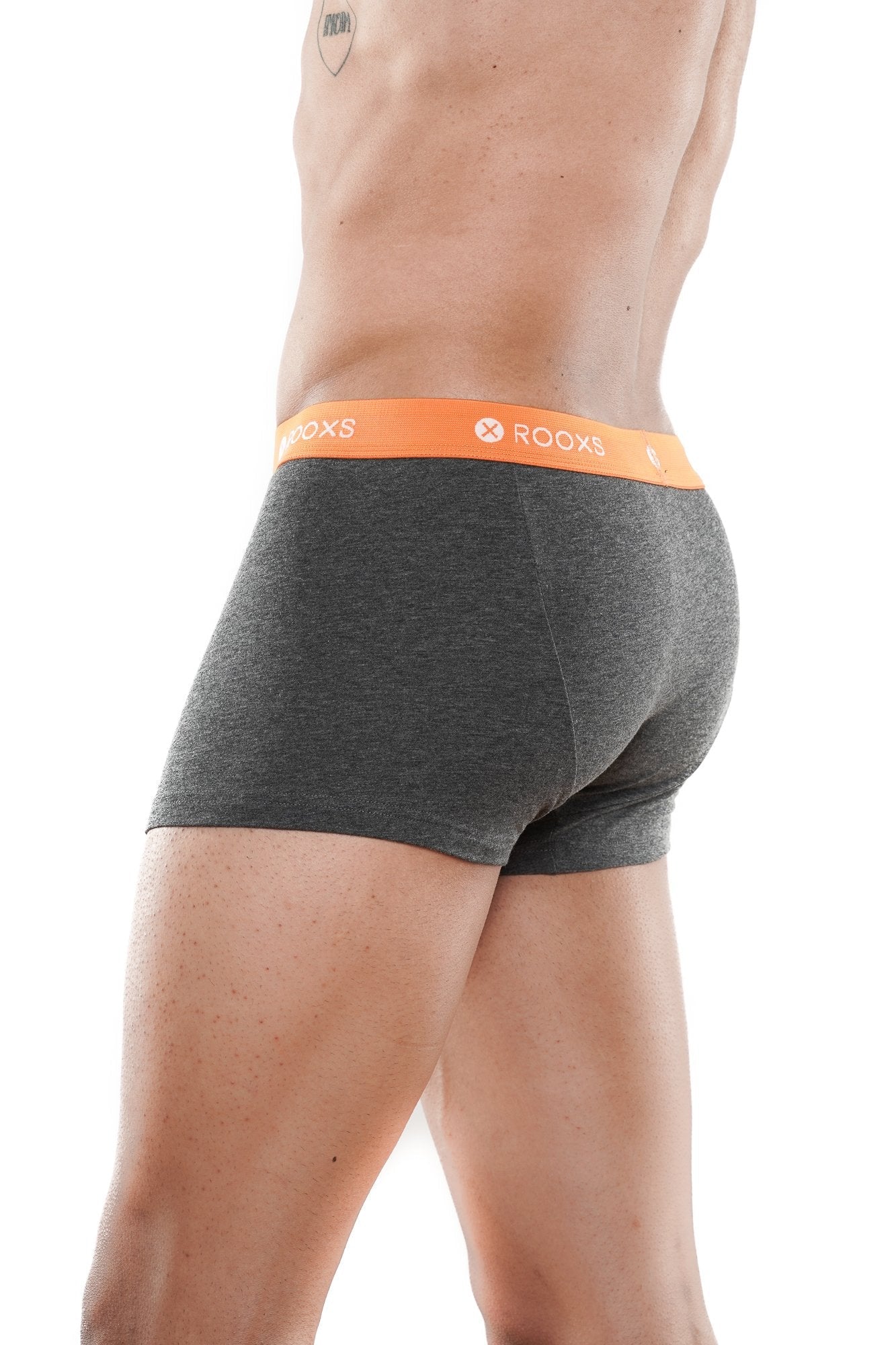 herren boxershorts grau orange